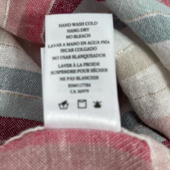 Rails Charli Button Down Top Tropic Metallic Stripe Linen Blouse Top Revolve M - Picture 14 of 16